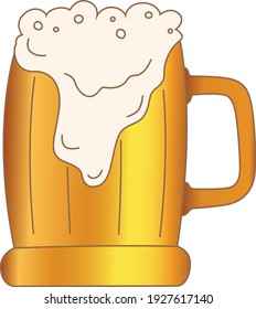 pint of beer vector illustration