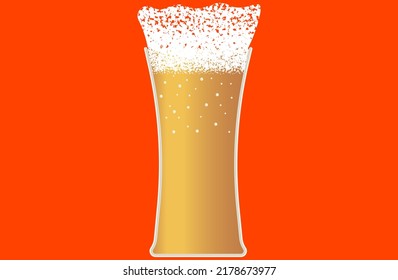 pint with frothy beer and bubbles inside