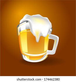 pint, glass of beer. Vector illustration