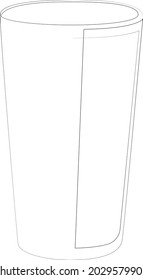 Pint glass. Continuous one line drawing. Vector illustration