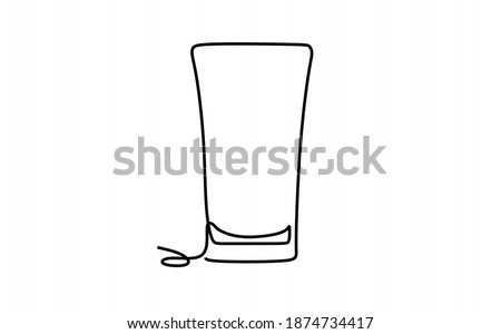 Pint glass. Continuous one line drawing