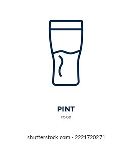 pint icon from food collection. Thin linear pint, bar, beer outline icon isolated on white background. Line vector pint sign, symbol for web and mobile