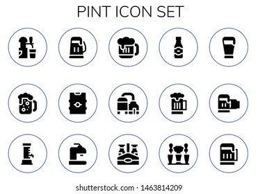 pint icon set. 15 filled pint icons.  Simple modern icons about  - Beer, Beer bottle, Beer tap