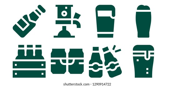  pint icon set. 8 filled pint icons. Simple modern icons about  - Beer, Beer tap, Beers