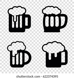 Pint icons set. set of 4 pint filled icons such as beer mug
