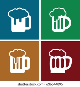 Pint icons set. set of 4 pint filled icons such as beer mug
