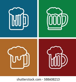 pint icons set. Set of 4 pint outline icons such as beer mug