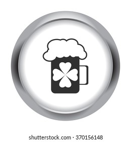 Pint of irish ale simple icon on colorful background