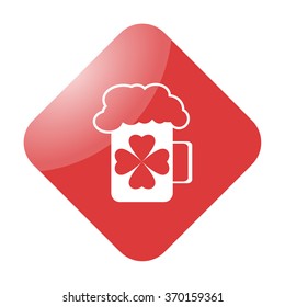 Pint of irish ale simple icon on colorful background