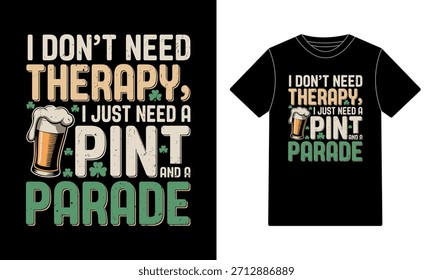Pint and Parade - Funny St. Patrick's Day T-Shirt Design	