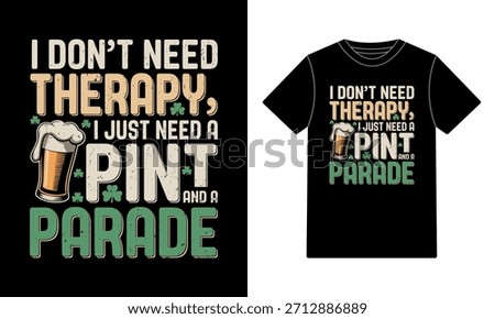 Pint and Parade - Funny St. Patrick's Day T-Shirt Design	