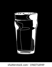pint white on black background