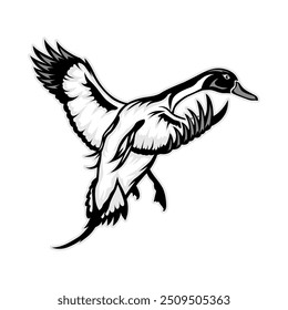 pintail pato caçada ilustração logotipo vetor imagem t shirt