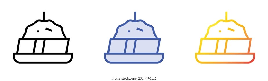 pintxo icon. Linear, Blue Fill and Gradient Style Design Isolated On White Background