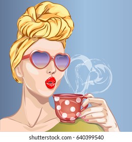 Pop Art Girl Coffee Images Stock Photos Vectors Shutterstock