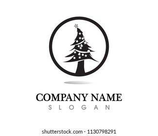 Pinus and natal christmass logo and symbol