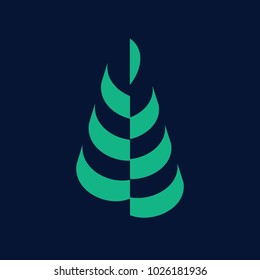 pinus tree leaf modern logo icon