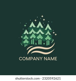 icono del vector pinus Tree. Diseño del logo de la ilustración vectorial de los árboles naturales.