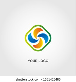 pinwheel colorful logo vector template