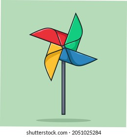 Pinwheel Colorfull Cartoon Vector Illustration