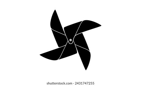 pinwheel emblem , black isolated silhouette svg