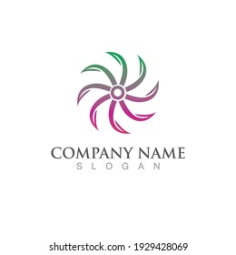 logotipo del ventilador del molinillo y vector de símbolo