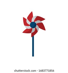 Pinwheel flat style icon design, Toy childhood play fun game gift object present and adorable theme Vector illustration