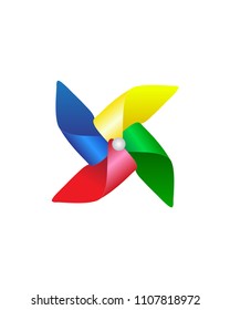 Pinwheel icon, colored vector illustration
