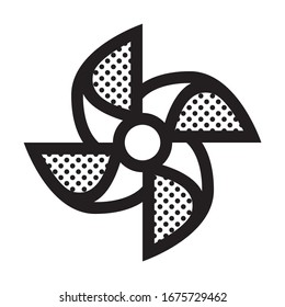 Pinwheel. Icon Filled with Dots.