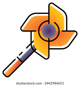 Icono Pinwheel con estilo de línea rellena degradada. Adecuado para el diseño de sitios web, logotipo, aplicación e interfaz de usuario.