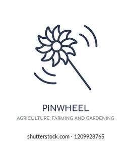 Pinwheel icon. Pinwheel linear symbol design from Agriculture, Farming and Gardening collection. Simple outline element vector illustration on white background.