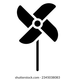 Pinwheel icon or logo illustration black style