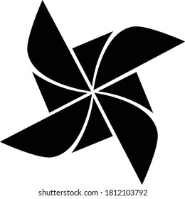 pinwheel icon on white background. logo sign. paper windmill symbol. windmill toy. flat style.