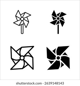 Pinwheel icon set. for mobile concept color editable