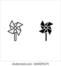 Pinwheel icon set. for mobile concept color editable