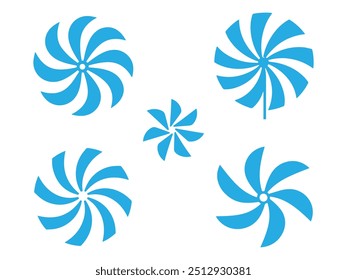 Conjunto de iconos de molinete. Ilustración vectorial
