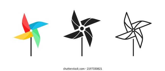 Pinrad-Symbol-Set. Vektorgrafik einzeln.