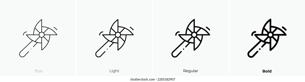 pinwheel icon. Thin, Light Regular And Bold style design isolated on white background
