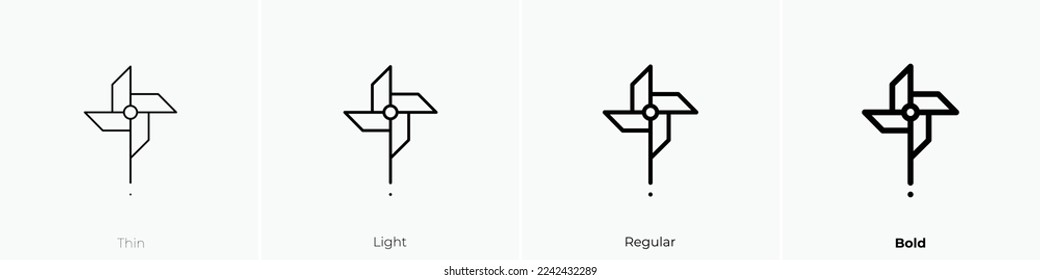 pinwheel icon. Thin, Light Regular And Bold style design isolated on white background