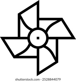ícone pinwheel. Design de estilo linear fino isolado em fundo branco