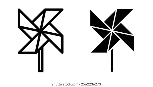 Pinwheel Icons pack in outlined and flat versions