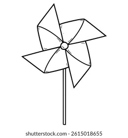 pinwheel illustration hand drawn outline vector