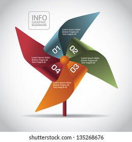 Pinwheel infographic element. EPS 8 vector, grouped for easy editing. No open shapes or paths.