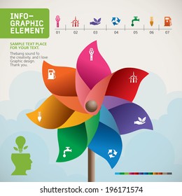 Pinwheel INFO-GRAPHIC element , Vector