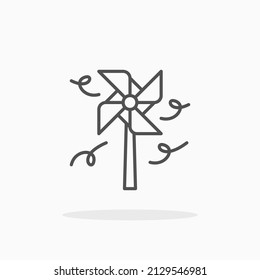 Pinwheel line icon. Editable stroke and pixel perfect. Can be used for digital product, presentation, print design and more.
