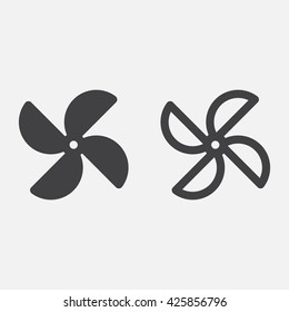 pinwheel line icon, outline and solid vector logo, linear pictogram isolated on white, pixel perfect illustration