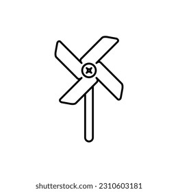 Symbol mit Pinrad-Umriss. Design Element der Sommerzeit Urlaub, Vektorgrafik in trendigem Stil. Bearbeitbare grafische Ressourcen für viele Zwecke. 