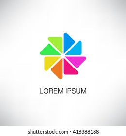 pinwheel shape logo design. travel logo template