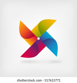 pinwheel symbol in rainbow colors. vector illustration - eps10