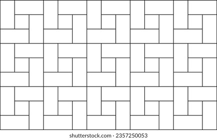 Arrière-plan carrelé de roue. Arrière-plan de cuisine, texture mosaïque du sol des toilettes ou de la salle de bains. Motif harmonieux de pierre ou mur de briques en céramique. Surface de la chaussée. Illustration vectorielle